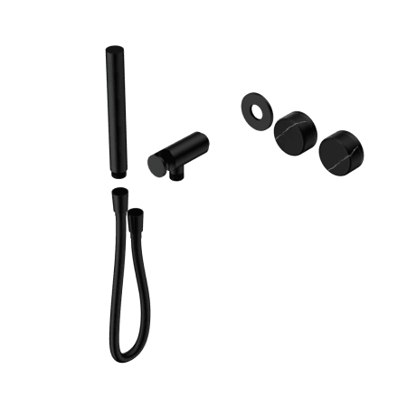 SERENITY SHOWER SYSTEM WITH MARQUINA BLACK HANDLE AND SLIM SHOWER TRIM KIT ONLY MATTE BLACK (24E123MB)