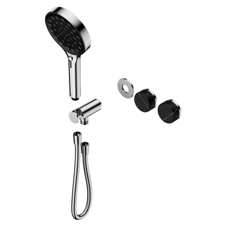 SERENITY SHOWER SYSTEM WITH MARQUINA BLACK HANDLE AND SERENITY HAND SHOWER TRIM KIT ONLY CHROME (24E124CH)