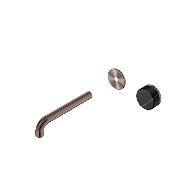 SERENITY Wall Basin Mixer 160/185/220mm Spout With Marquina Black Handle Trim Kit Only Brushed Bronze (24E125BZ/24E126BZ/24E127BZ)