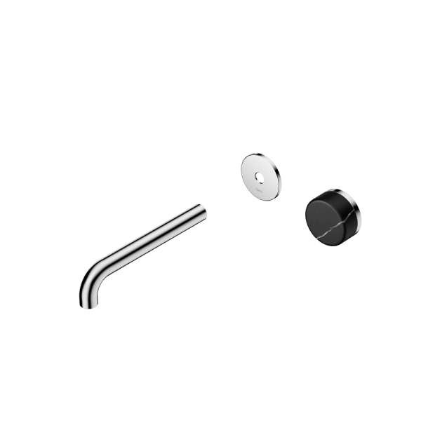 SERENITY Wall Basin Mixer 160/185/220mm Spout With Marquina Black Handle Trim Kit Only Chrome (24E125CH/24E126CH/24E127CH)