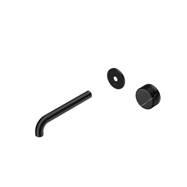 SERENITY Wall Basin Mixer 160/185/220mm Spout With Marquina Black Handle Trim Kit Only Matte Black (24E125MB/24E126MB/24E127MB)
