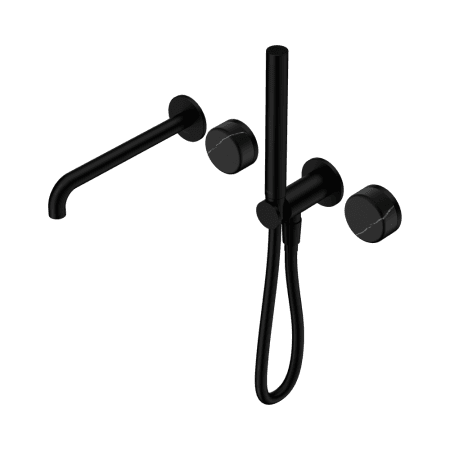 SERENITY SHOWER SYSTEM WITH SPOUT WITH MARQUINA BLACK HANDLE AND SLIM SHOWER MATTE BLACK (24E129MB)