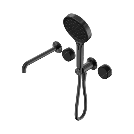 SERENITY SHOWER SYSTEM WITH SPOUT WITH MARQUINA BLACK HANDLE AND SERENITY HAND SHOWER GUN METAL (24E130GM)