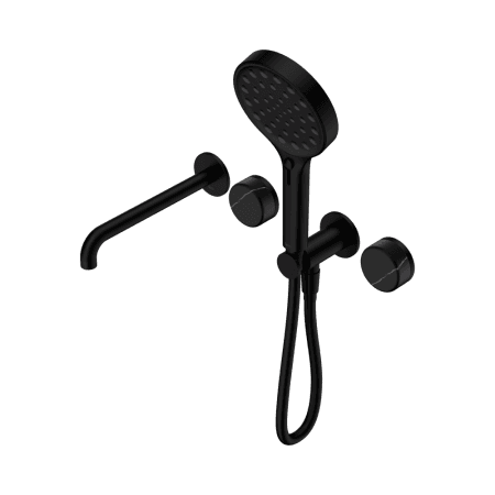 SERENITY SHOWER SYSTEM WITH SPOUT WITH MARQUINA BLACK HANDLE AND SERENITY HAND SHOWER MATTE BLACK (24E130MB)
