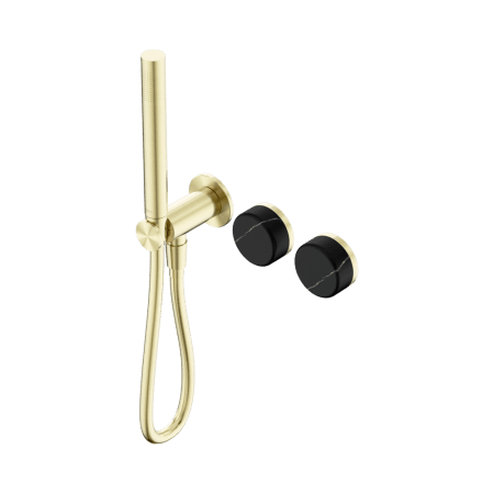SERENITY SHOWER SYSTEM WITH MARQUINA BLACK HANDLE AND SLIM SHOWER BRUSHED GOLD (24E131BG)