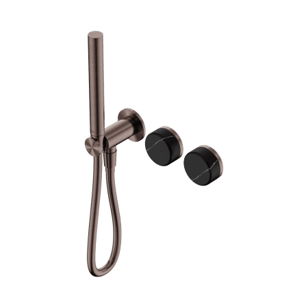 SERENITY SHOWER SYSTEM WITH MARQUINA BLACK HANDLE AND SLIM SHOWER BRUSHED BRONZE (24E131BZ)