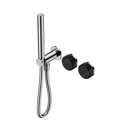 SERENITY SHOWER SYSTEM WITH MARQUINA BLACK HANDLE AND SLIM SHOWER CHROME (24E131CH)