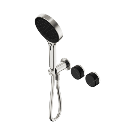 SERENITY SHOWER SYSTEM WITH MARQUINA BLACK HANDLE AND SERENITY HAND SHOWER BRUSHED NICKEL (24E132BN)