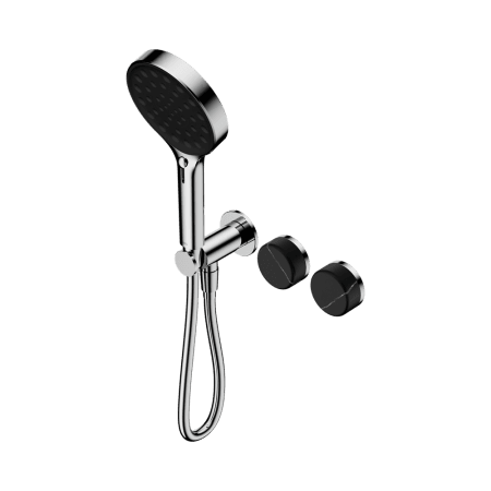 SERENITY SHOWER SYSTEM WITH MARQUINA BLACK HANDLE AND SERENITY HAND SHOWER CHROME (24E132CH)