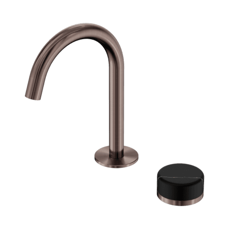 SERENITY BASIN MIXER ARC SPOUT WITH MARQUINA BLACK HANDLE BRUSHED BRONZE (24E133BZ)
