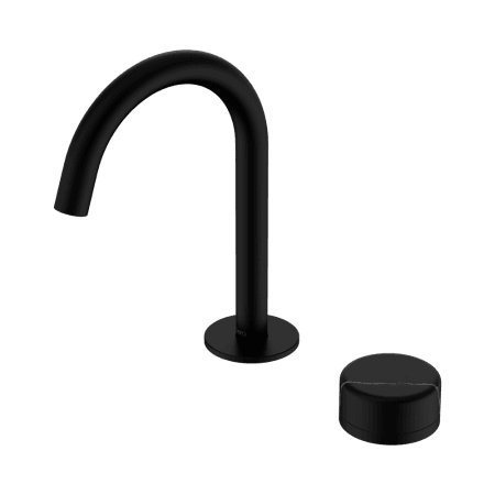 SERENITY BASIN MIXER ARC SPOUT WITH MARQUINA BLACK HANDLE MATTE BLACK (24E133MB)