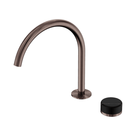 SERENITY BATH/KITCHEN MIXER ARC SPOUT WITH MARQUINA BLACK HANDLE BRUSHED BRONZE (24E134BZ)