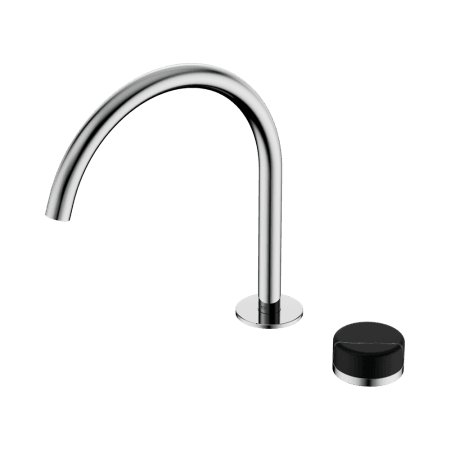 SERENITY BATH/KITCHEN MIXER ARC SPOUT WITH MARQUINA BLACK HANDLE CHROME (24E134CH)