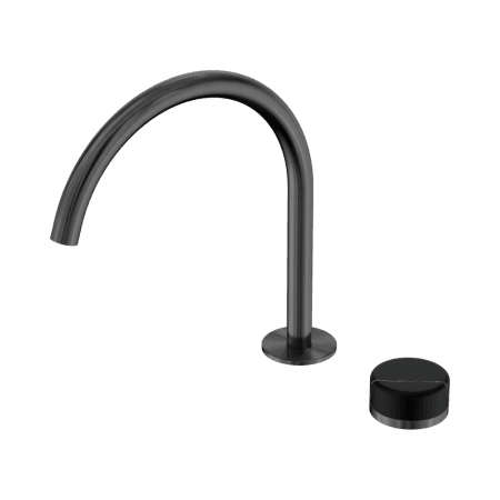 SERENITY BATH/KITCHEN MIXER ARC SPOUT WITH MARQUINA BLACK HANDLE GUN METAL (24E134GM)