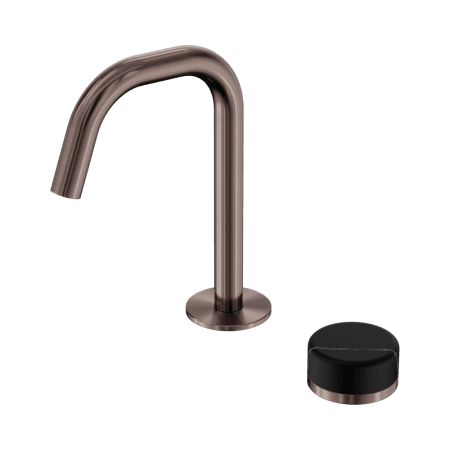 SERENITY BASIN MIXER EDGE SPOUT WITH MARQUINA BLACK HANDLE BRUSHED BRONZE (24E135BZ)