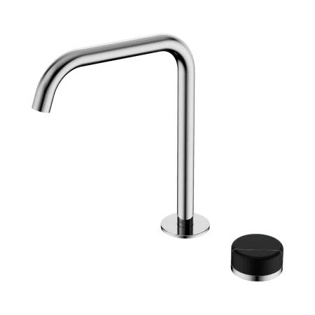 SERENITY BATH/KITCHEN MIXER EDGE SPOUT WITH MARQUINA BLACK HANDLE CHROME (24E136CH)