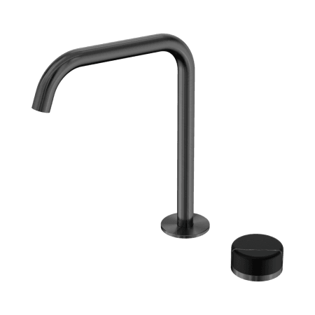 SERENITY BATH/KITCHEN MIXER EDGE SPOUT WITH MARQUINA BLACK HANDLE GUN METAL (24E136GM)
