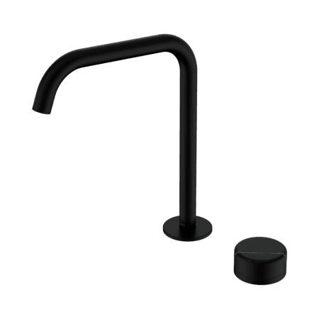 SERENITY BATH/KITCHEN MIXER EDGE SPOUT WITH MARQUINA BLACK HANDLE MATTE BLACK (24E136MB)