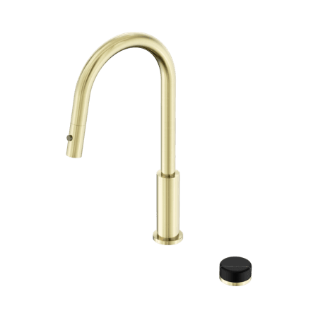 SERENITY PULL OUT KITCHEN SET WITH MARQUINA BLACK HANDLE BRUSHED GOLD (24E137BG)