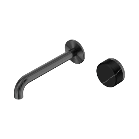 SERENITY Wall Basin Mixer 160/185/220mm Spout With Marquina Black Handle Gun Metal (24E138GM/24E139GM/24E140GM)