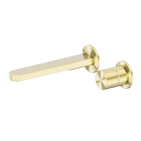 Pure SS316L Wall Basin/Bath Mixer Separate Back Plate 185mm Spout Brushed Gold (NR172210bBG)
