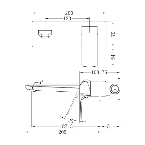 Elgin Wall Basin/Bath Mixer Trim Kits Only Chrome (NR231410aCH)