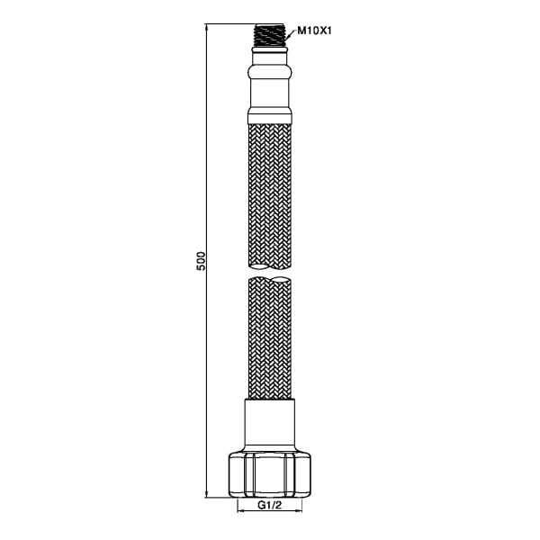 500mm Premium Flexible Mixer Tap Hose Pair Matte White (NR506042MW)