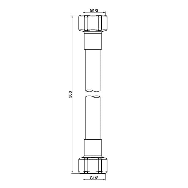 500mm Premium G1/2 Female Flexible Water Connector Hose Gun Metal (NR506043GM)