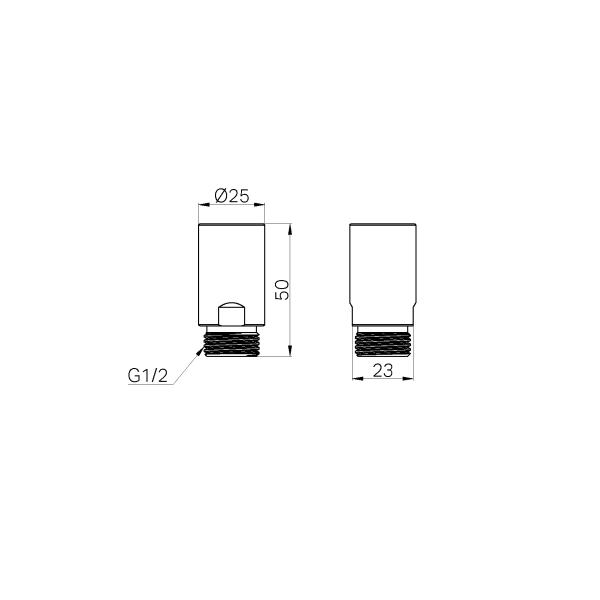 Dual Check Valve Male X Female G1/2 Brushed Gold (NR5390336BG)