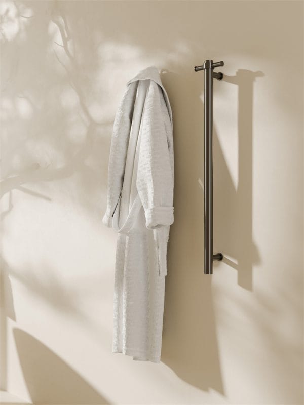 Mecca 240V Single Vertical Heated Towel Rail Gun Metal (NRV902hGM)
