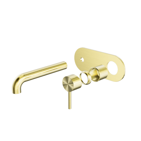 Zen SS316L Wall Basin/Bath Mixer 185/230mm Spout Trim Kits Only Brushed Gold (NR162210a185tBG/NR162210a230tBG)