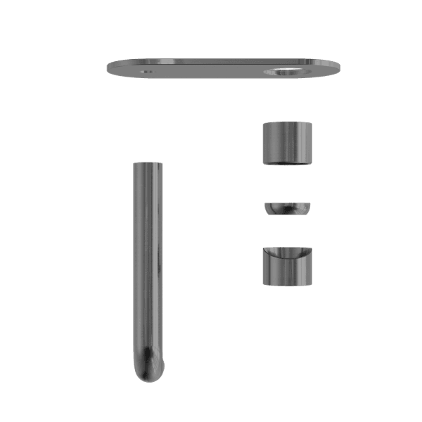 Zen SS316L Wall Basin/Bath Mixer 185/230mm Spout Trim Kits Only Graphite (NR162210a185tGR/NR162210a230tGR)