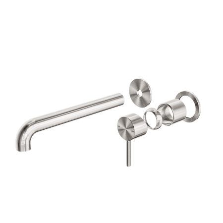 Zen SS316L Wall Basin/Bath Mixer Separate Back Plate 185/230mm Spout Trim Kits Only Brushed Nickel (NR162210b185tBN/NR162210b230tBN)