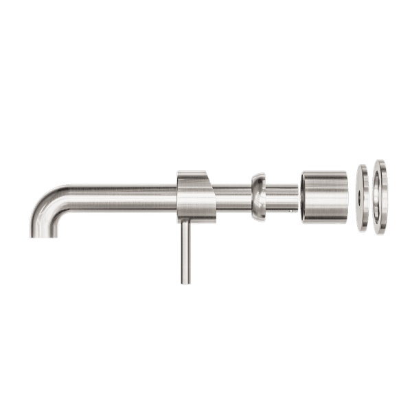 Zen SS316L Wall Basin/Bath Mixer Separate Back Plate 185/230mm Spout Trim Kits Only Brushed Nickel (NR162210b185tBN/NR162210b230tBN)