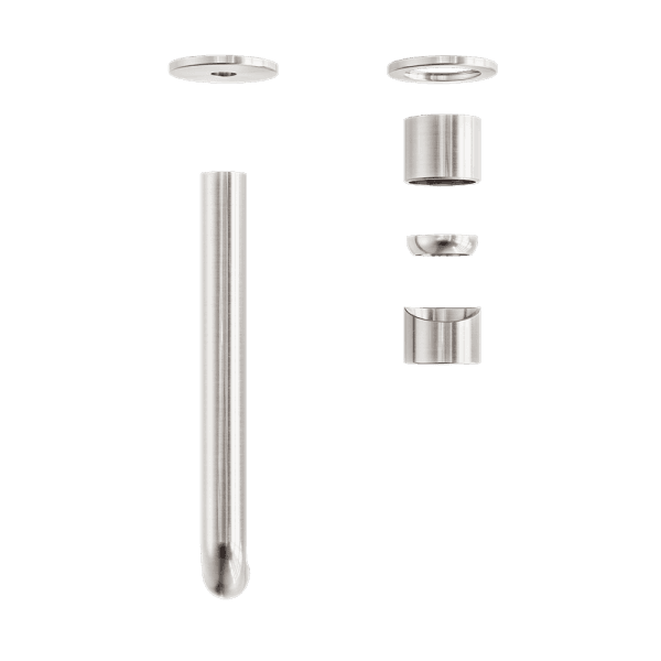 Zen SS316L Wall Basin/Bath Mixer Separate Back Plate 185/230mm Spout Trim Kits Only Brushed Nickel (NR162210b185tBN/NR162210b230tBN)