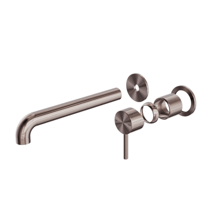 Zen SS316L Wall Basin/Bath Mixer Separate Back Plate 185/230mm Spout Trim Kits Only Brushed Bronze (NR162210b185tBZ/NR162210b230tBZ)
