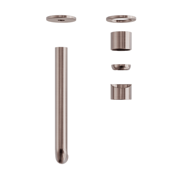 Zen SS316L Wall Basin/Bath Mixer Separate Back Plate 185/230mm Spout Trim Kits Only Brushed Bronze (NR162210b185tBZ/NR162210b230tBZ)