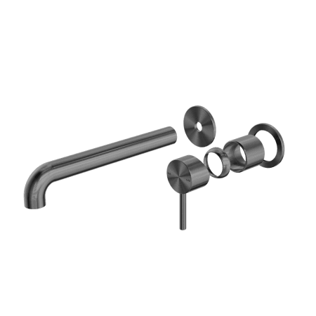 Zen SS316L Wall Basin/Bath Mixer Separate Back Plate 185/230mm Spout Trim Kits Only Graphite (NR162210b185tGR/NR162210b230tGR)