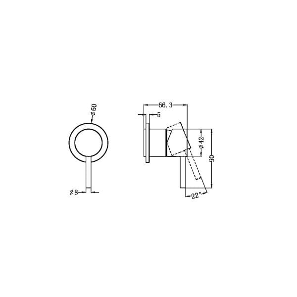 Zen SS316L Shower Mixer Trim Kits Only Graphite (NR162211tGR)