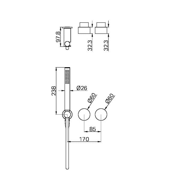 Kara Progressive Shower System Separate Trim Kits Only Chrome (NR271903dtCH)