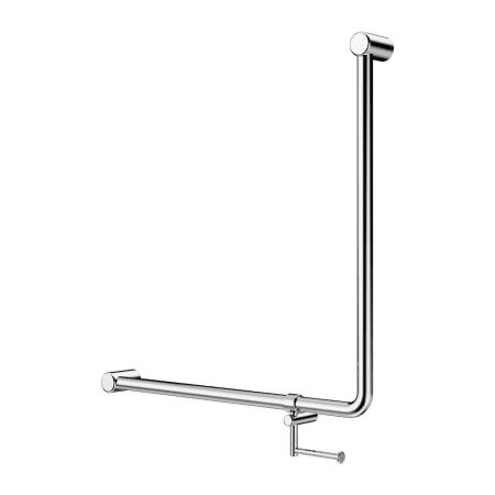 Mecca Care 32mm 90 Degree NZ4121 Accessible Toilet Grab Rail 750X750mm With Toilet Roll Holder Chrome (NRCR3290bhCH)