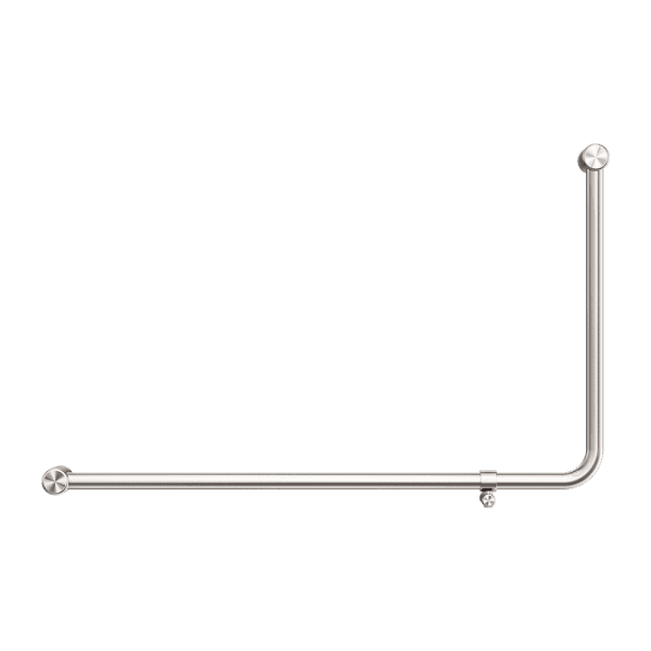 Mecca Care 32mm DDA Accessible Toilet 90 Degree Bent Tube Grab Rail 600X1000mm Brushed Nickel (NRCR3290eBN)
