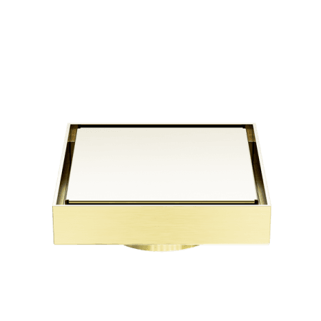 100mm Square Tile Insert Floor Waste 80mm Outlet Brushed Gold (NRFW009BG)