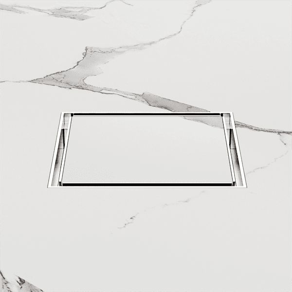 100mm Square Tile Insert Floor Waste 80mm Outlet Brushed Nickel (NRFW009BN)