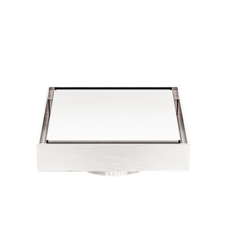 100mm Square Tile Insert Floor Waste 80mm Outlet Brushed Nickel (NRFW009BN)