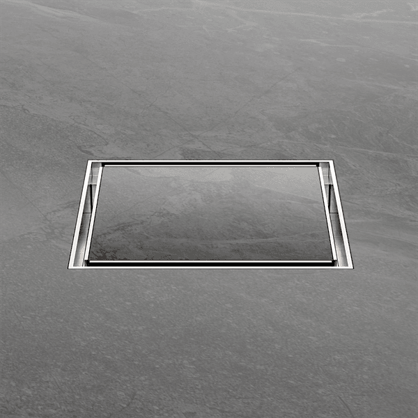 100mm Square Tile Insert Floor Waste 80mm Outlet Brushed Nickel (NRFW009BN)