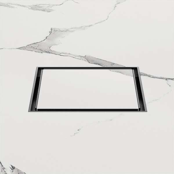100mm Square Tile Insert Floor Waste 80mm Outlet Gun Metal (NRFW009GM)