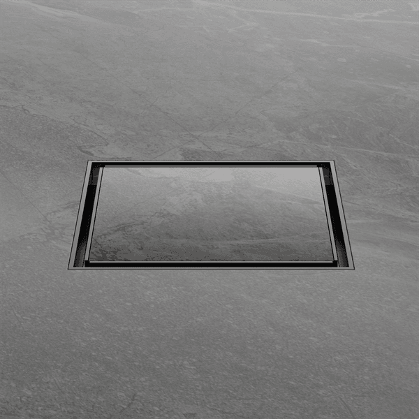 100mm Square Tile Insert Floor Waste 80mm Outlet Gun Metal (NRFW009GM)