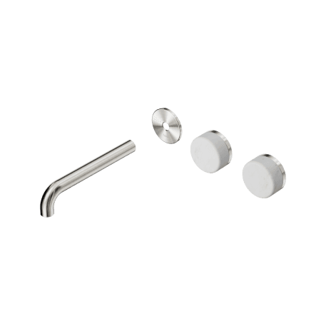 Serenity Wall Basin Set 160/185/220mm Offset spout With Carrara Handle Trim Kit Only Brushed Nickel (24D092BN/24D098BN/24D104BN)