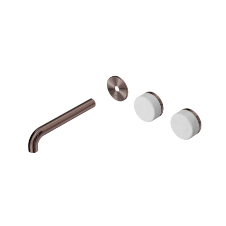 Serenity Wall Basin Set 160/185/220mm Offset spout With Carrara Handle Trim Kit Only Brushed Bronze (24D092BZ/24D098BZ/24D104BZ)